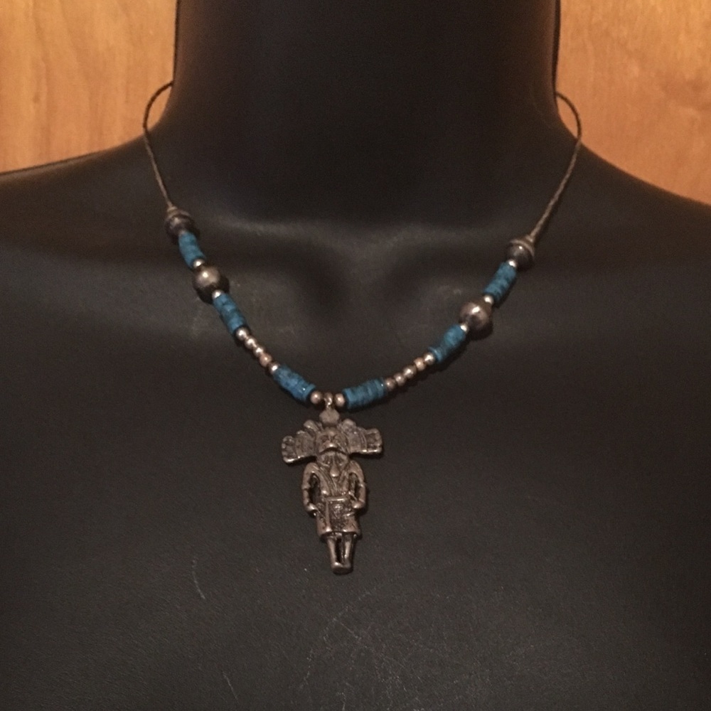 Native American Zuni beadedNecklace w/Pendant